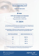 Atemschutzmaske FFP2 NR mit CE2834 Kennzeichnung mit Komfort-Nasenpolster, einzeln im Polybeutel verpackt