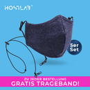 Stoffmaske aus Jeans-Material, einzeln von Hand gefertigt